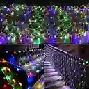 Luces De Navidad Tipo Malla Luz Led Multicolor 1.2 X 1.2 Metros 80 Bombillos Aprox Cable Siliconado Extensión De Luz Decoración Navideña