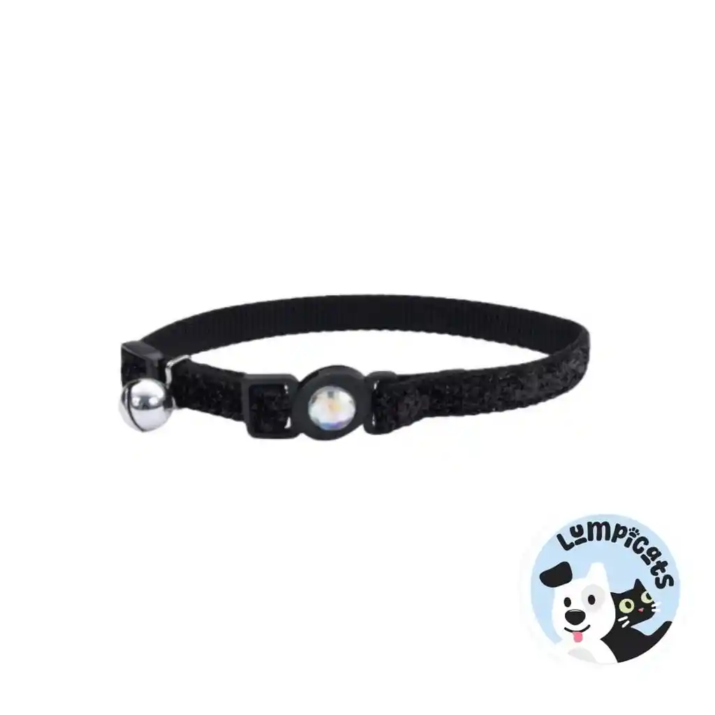 Coastal Collar Gato Brillante Negro