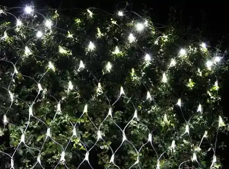 Luces De Navidad Tipo Malla Luz Led Blanco 1.2 X 1.2 Metros 80 Bombillos Aprox Cable Siliconado Extensión De Luz Decoración Navideña