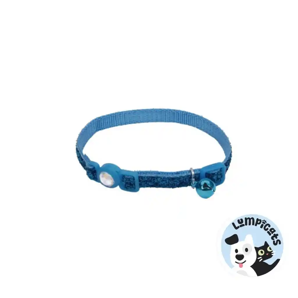 Coastal Collar Gato Brillante Azul