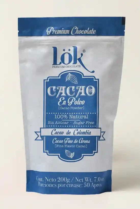 Cacao En Polvo Lok 100% - 200 Gr	