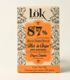Chocolate Lok 87% Con Miel De Abejas - 70 Gr	
