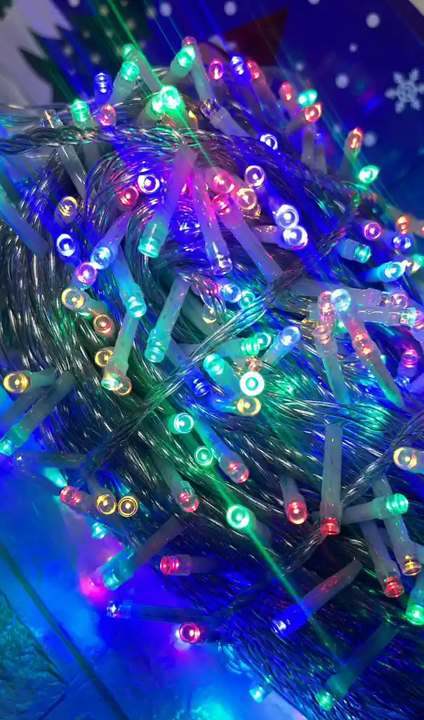 Luces De Navidad Lineal X1000 Led Colores Sin Continuacion Cable Transparente