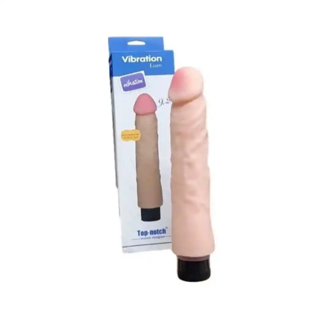 Vibrador Textura Realista De 22 Cm, En Material Suave, Vibracion Graduable, De Pilas