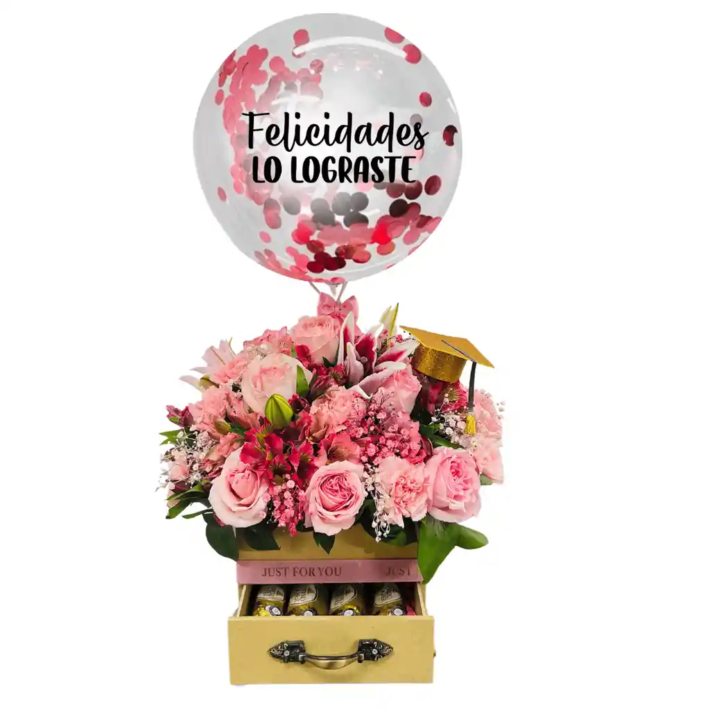 Grado, Arreglo Floral Con Ferrero