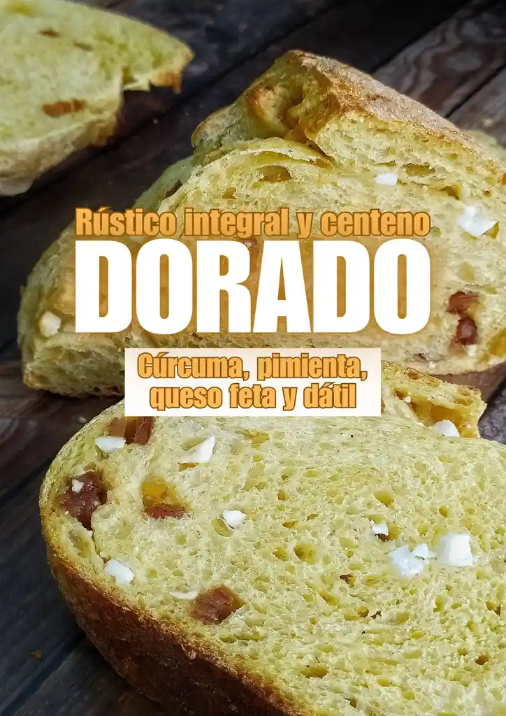 Rústico Dorado - Cúrcuma, Pimienta, Queso Feta Y Datil - Saludable, 100% Masa Madre