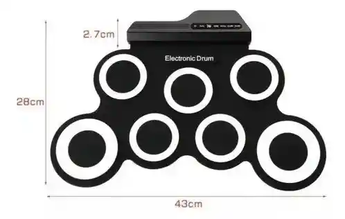 Batería Electrónica Plegable Niños Set 7 Paneles 2 Pedales