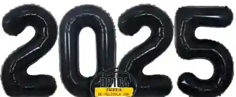 Globos 2025 Año Nuevo Negro