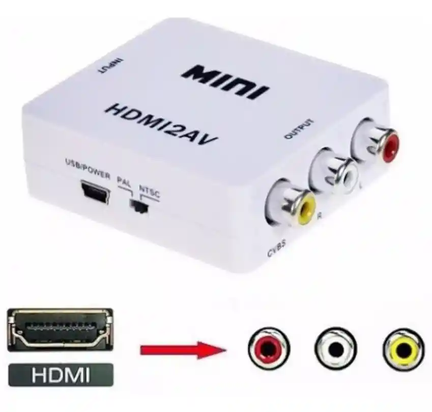 Convertidor Adaptador De Hdmi A Rca Video Version 1080p