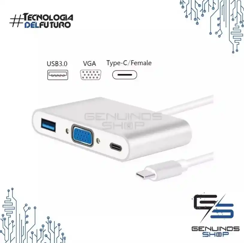 Convertidor/adaptador Tipo C A Vga - Usb 3.0 - Tipo C