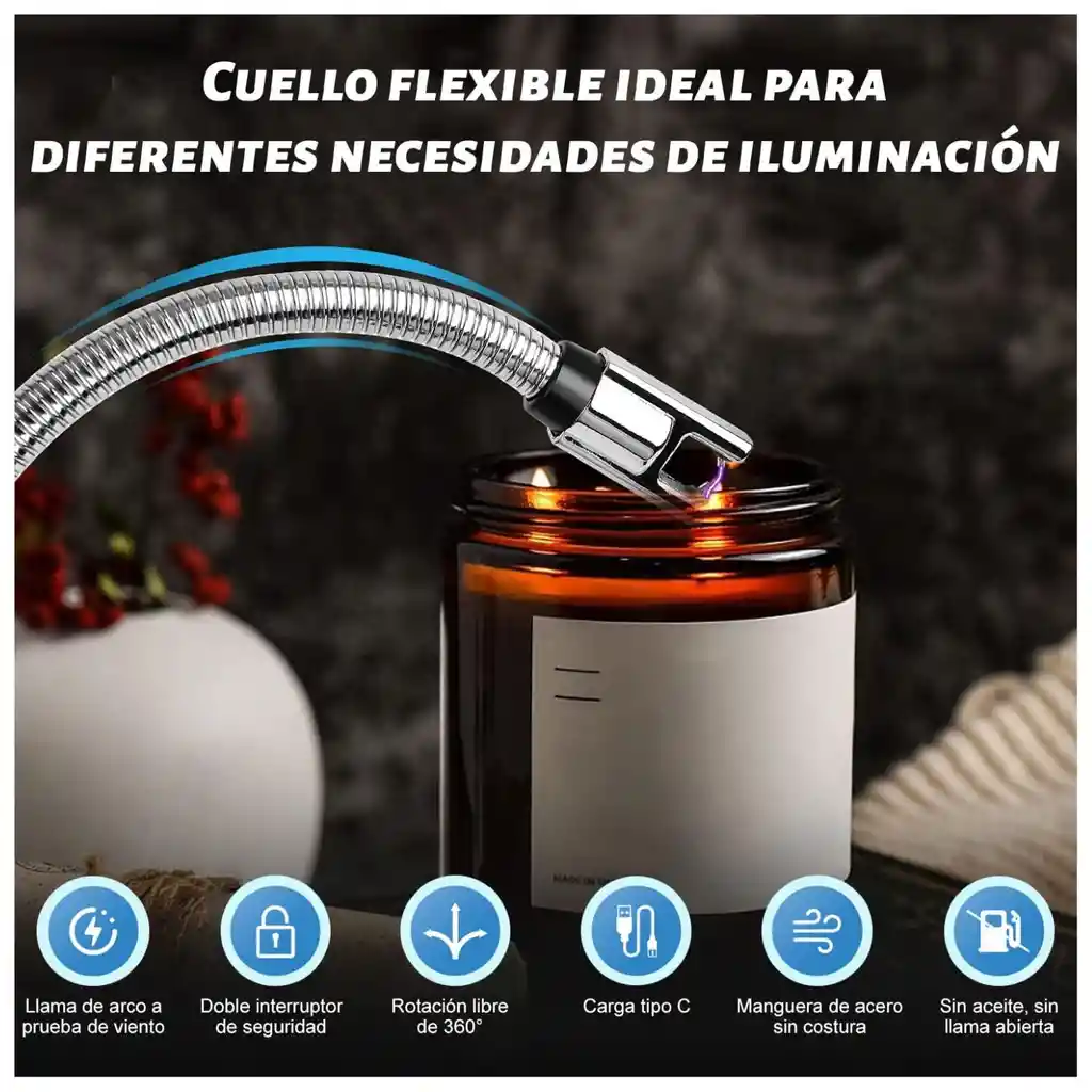 Encendedor Eléctrico Portátil Usb Recargable