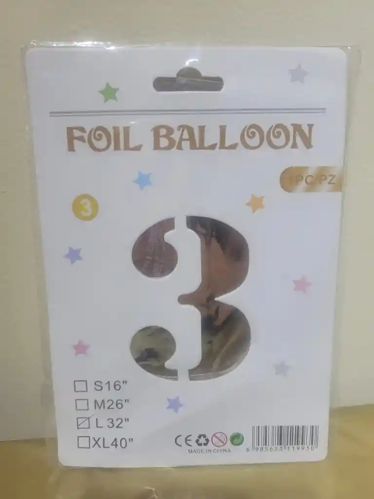 Globo Metalizado Foil Balloon # 3 De 32 Pulgadas. Todos Los Colores. Para Envio Debe Solicitar El Color Por El Chat De La Plataforma