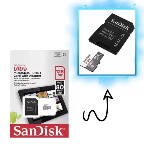 Memoria Sandisk 128gb Micro Sd: Ideal Para Capturar Tus Mejores Momentos