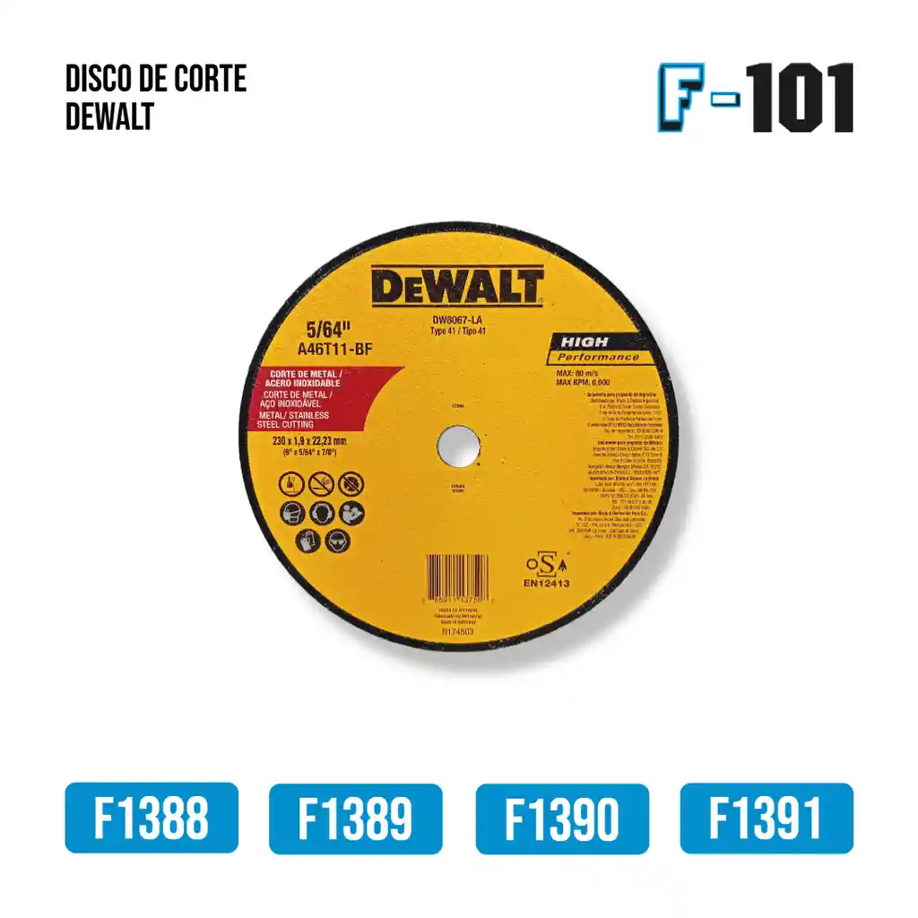 Disco De Corte Dewalt 9