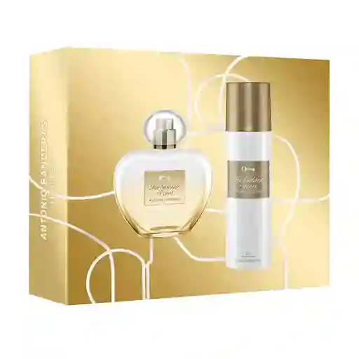 Set Perfume Mujer Antonio Banderas Her Golden Secret Edt 80 Ml + Desodorante 150 Ml