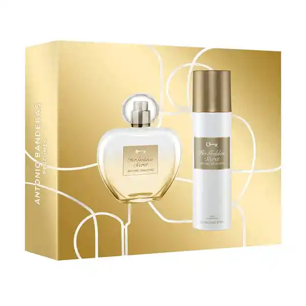 Set Perfume Mujer Antonio Banderas Her Golden Secret Edt 80 Ml + Desodorante 150 Ml