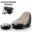 Sofa Sillon Inflable Con Posapies Portatil + Bomba Inflador