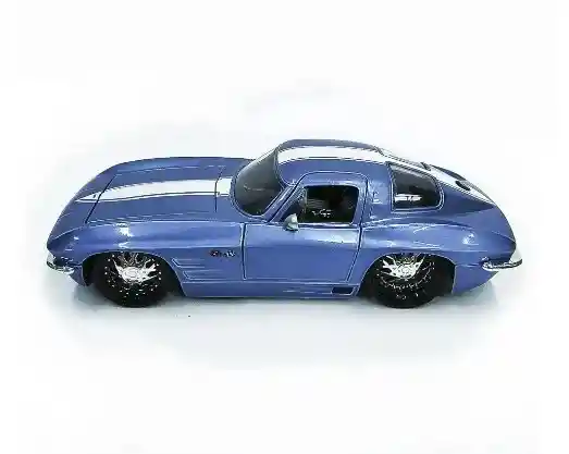 Carro Coleccionable Chevy Corvette Sting Ray Coupe 1963 Azul Modelo Coche Juguete Fiesta Regalos, Colección