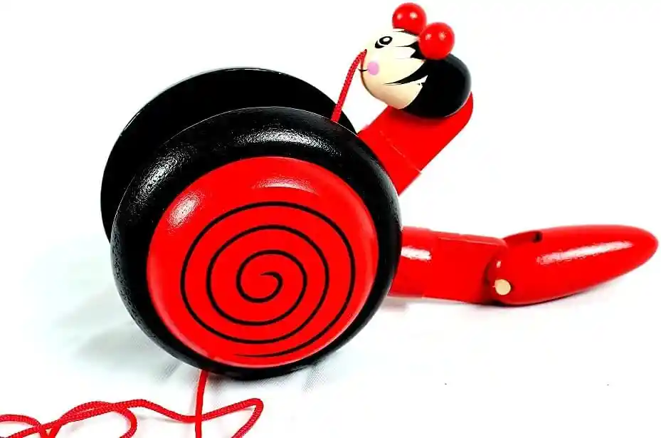 💫divertido Juguete De Madera Con Forma De Caracol Para Arrastrar🐌