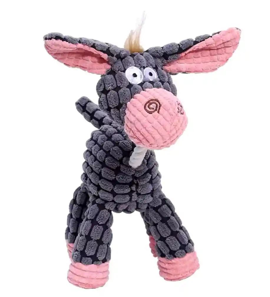 Juguete Peluche Para Perro Con Lazo Y Sonido Forma Burro