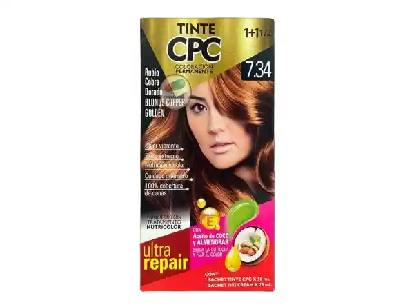Tinte Cpc 7.34 Rubio Cobre Dorado X50 Ml