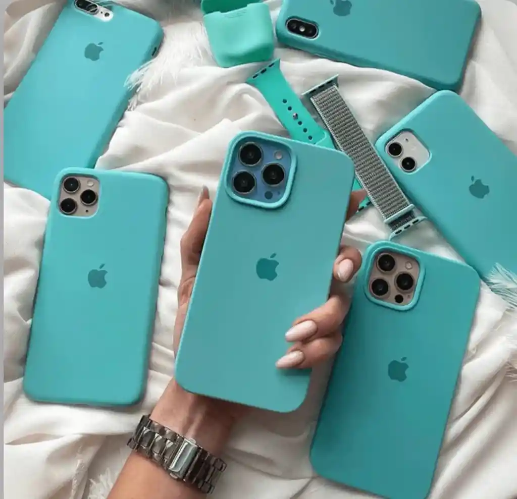Case Silicon Color Verde Agua Para Iphone 15 Pro Max