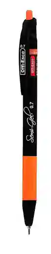 Lapicero Retractil Semi Gel 0.7mm Negro - Offi-esco