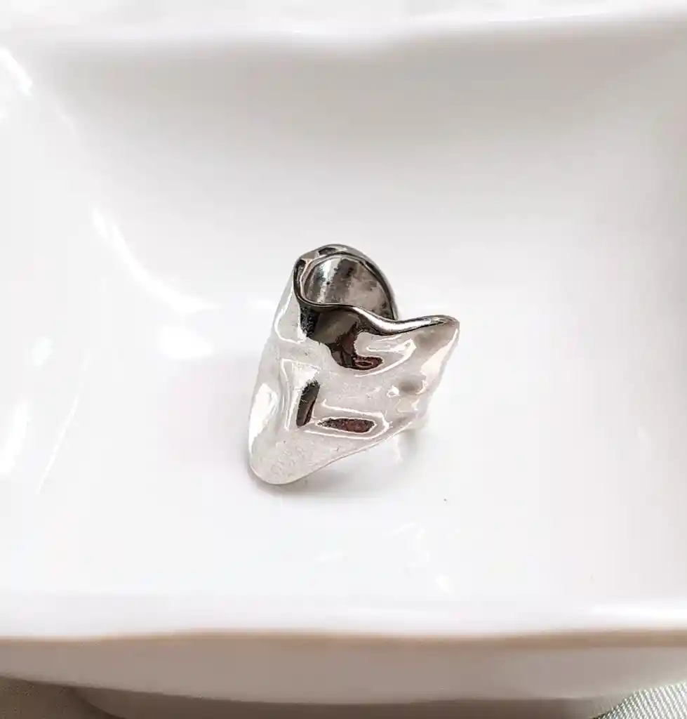 Earcuff Plateado Texturizado