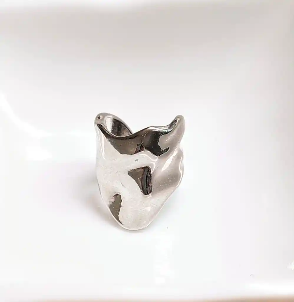 Earcuff Plateado Texturizado