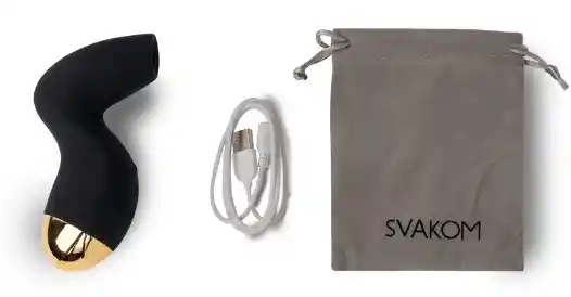 Kit Pulse Aniversario 10th Svakom Vibrador Con Cargador Usb, Antifaz, Sachet De Lubr