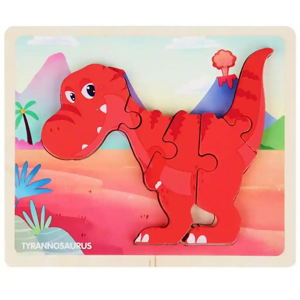 Rompecabezas Madera Dinosaurio Juego Didactico Aprendizaje