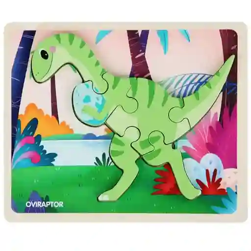 Rompecabezas Madera Dinosaurio Juego Didactico Aprendizaje