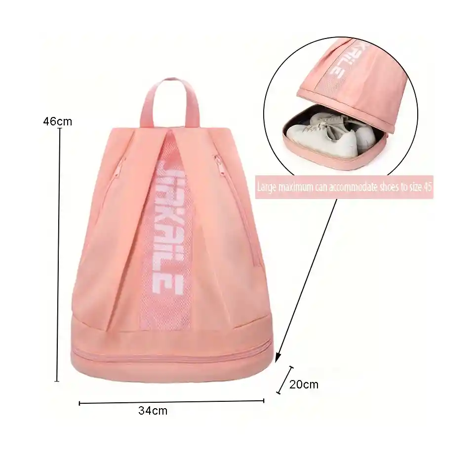 Bolsa Mochila Impermeable Con Compartimento Para Zapatos Morral - Palo Rosa