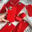 Case Silicon Color Rojo Para Iphone 14 Pro Max