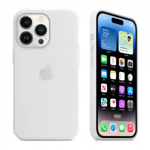 Case Silicon Color Blanco Para Iphone 14 Pro Max