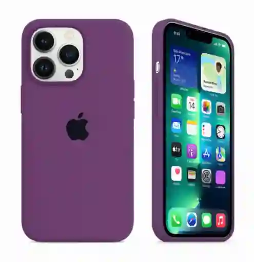 Case Silicon Color Morado Uva Para Iphone 14 Pro Max