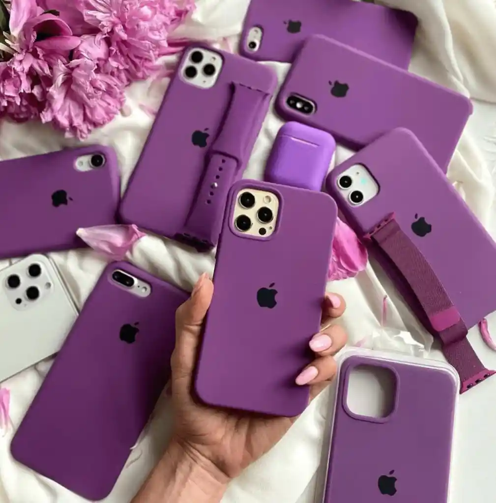 Case Silicon Color Morado Uva Para Iphone 14 Pro Max