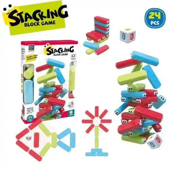 Jenga Infantil Multicolor 24 Pcs