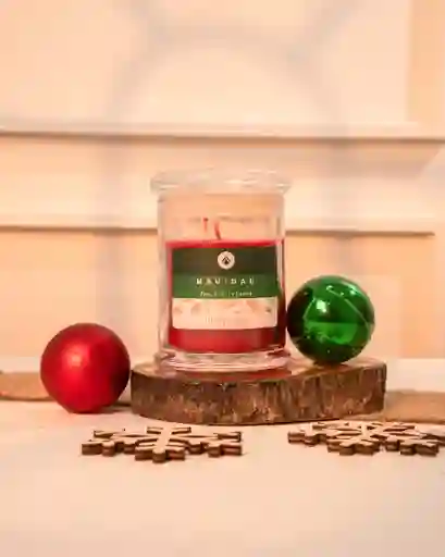 Vela Vaso Vidrio Navidad