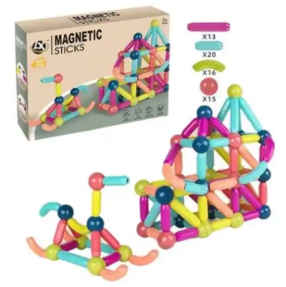 Juego De Bloques Magnetico 64pcs