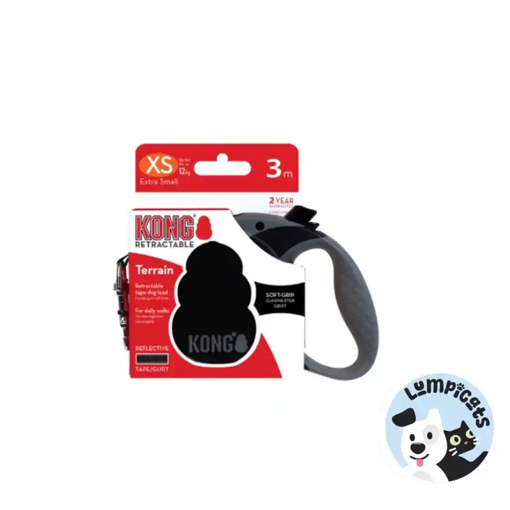 Kong Correa Retractil Terrain Large Negra 50 Kg