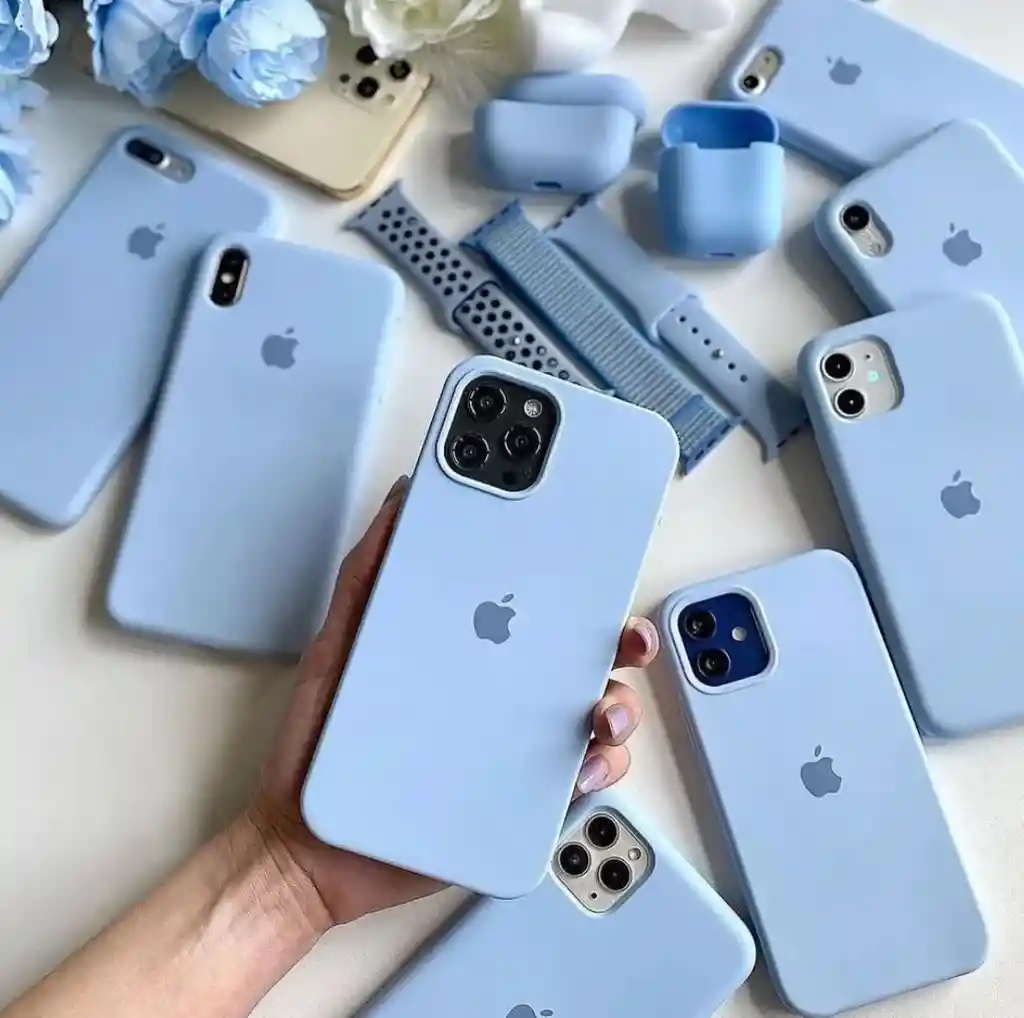 Case Silicon Color Azul Pastel Para Iphone 14 Pro