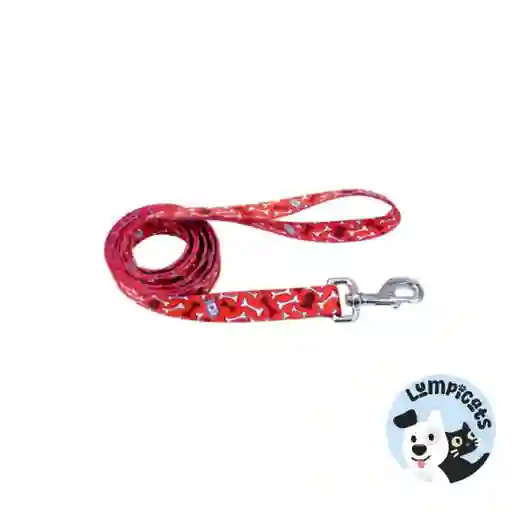 Coastal Perro Styles Huesos Rojo Correa Medium 3/4"