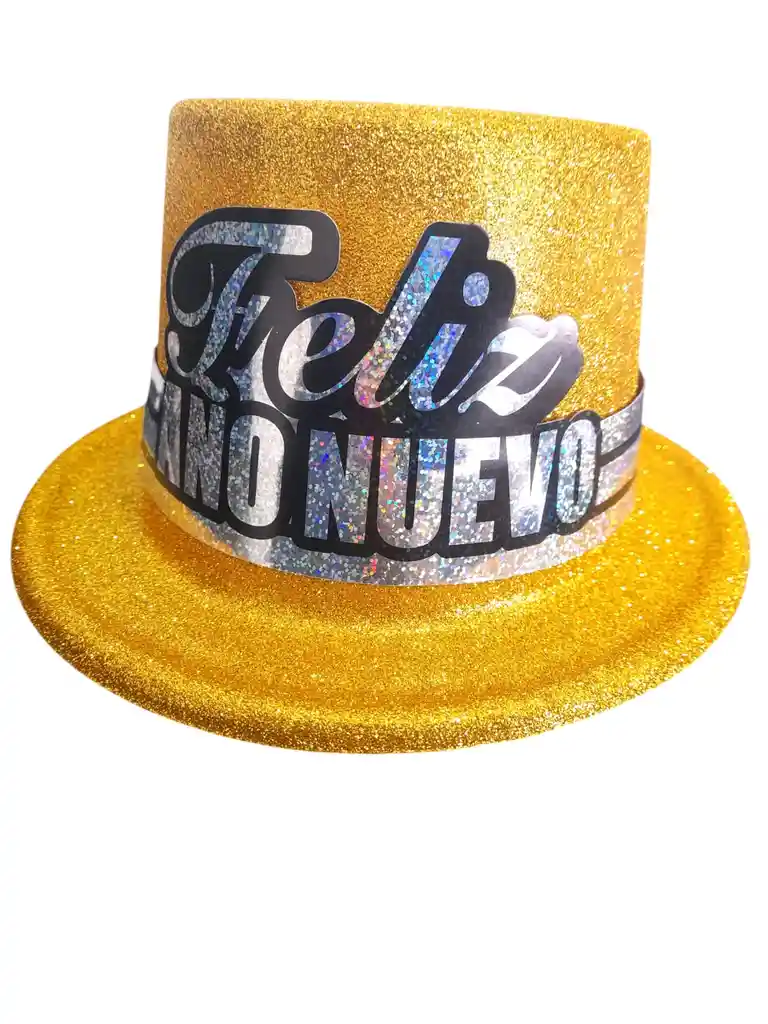 Sombreros Para Fiesta De Feliz Año Nuevo Color Dorado X6 Und