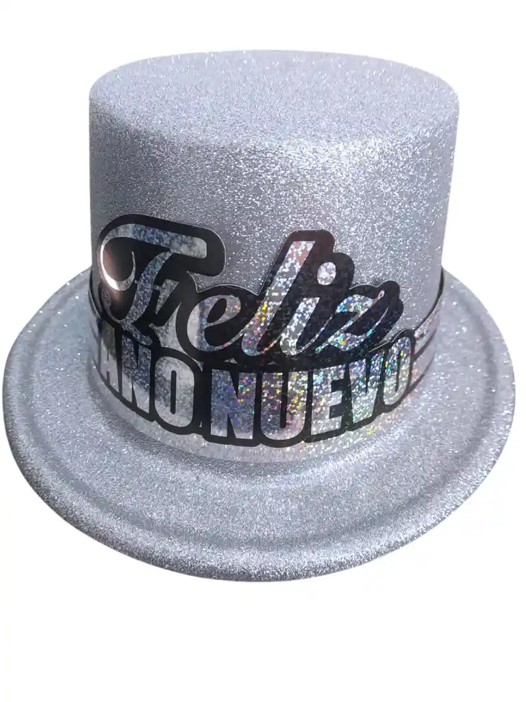 Sombreros Para Fiesta De Feliz Año Nuevo Color Plateado X6 Und