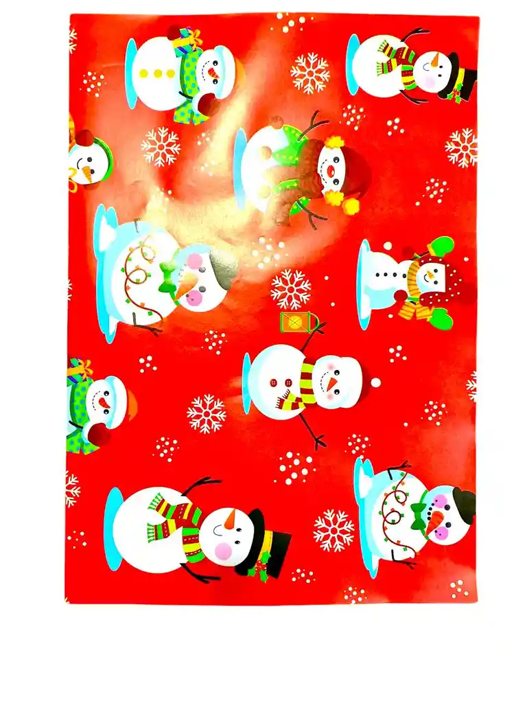 Papel De Regalo Navidad Fondo Rojo X 5 Pliegos