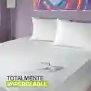Protector Colchón Impermeable Blanco Cama Semidoble 120x190cm