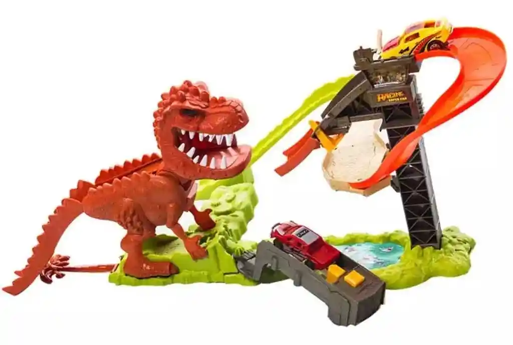 Pista De Carros Dinosaurio T-rex Gratis Un Hotwheels