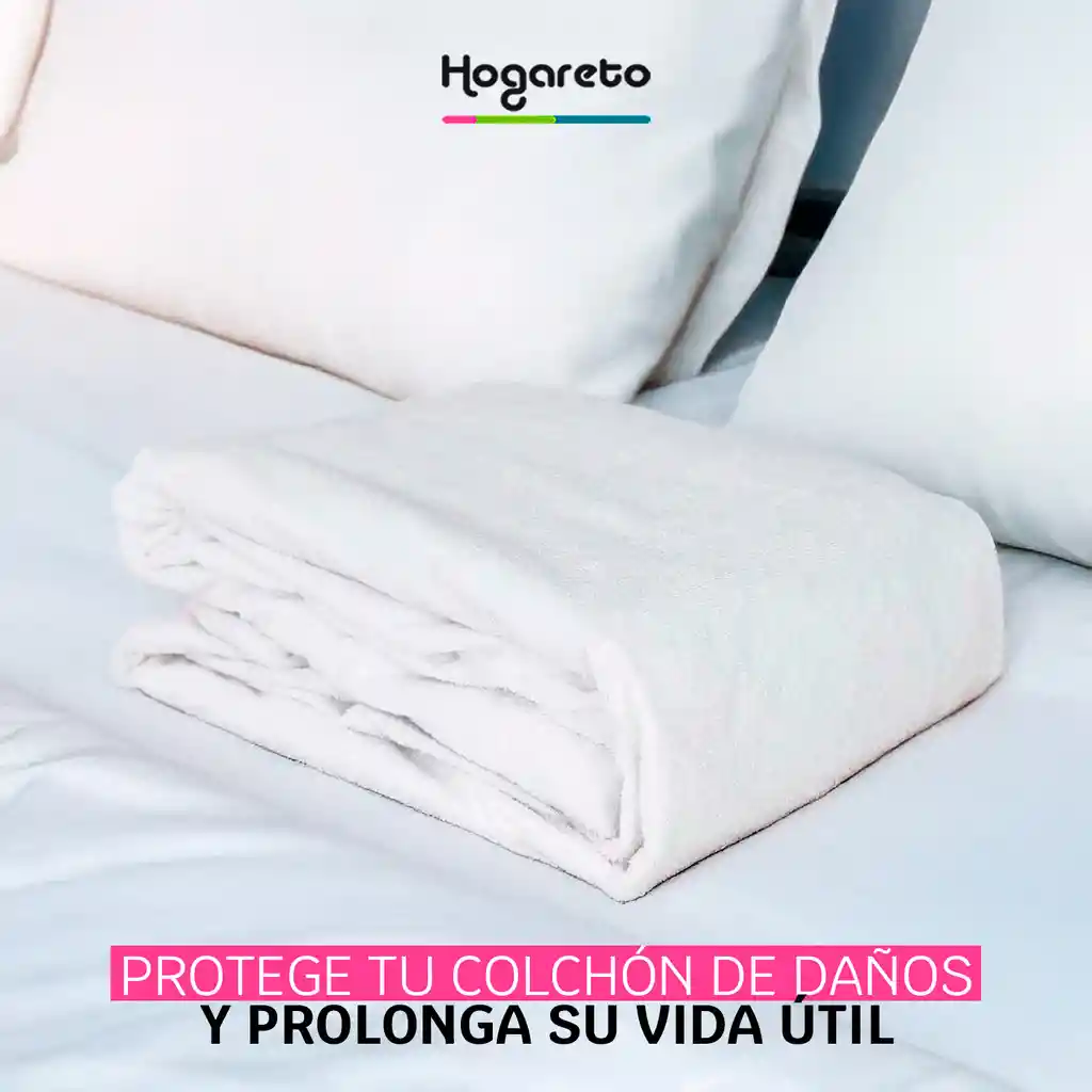 Protector Colchón Impermeable Blanco Cama Doble 140x190cm
