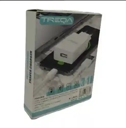 Cargador Treqa Usb 3.1a Con Cable V8